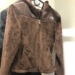The north face: full zip: small: brown